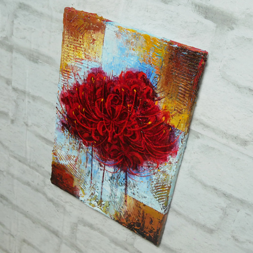 油絵 油彩 油彩画 絵 絵画 【彼岸花】 絵画 HR 通販 19107820