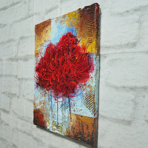 油絵 油彩 油彩画 絵 絵画 【彼岸花】 絵画 HR 通販 19107820