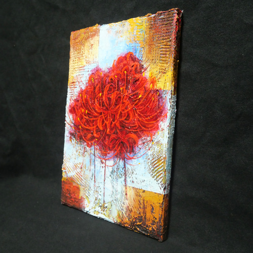 厚油彩　彼岸花　肉筆画　絵画 8fa23c4d5b0c91ae2544ffcfd51827