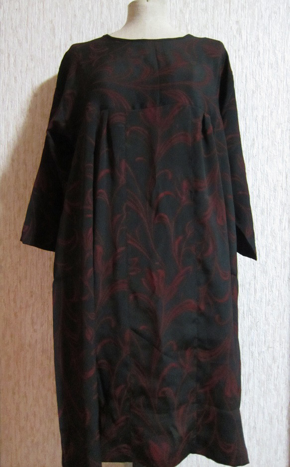 着物リメイクワンピース3471 ④Kimono transformed into a one-piece dress! We explain how