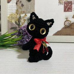 小悪魔♥黒猫ハート♡ストラップ・ボールチェーン・キーホルダー