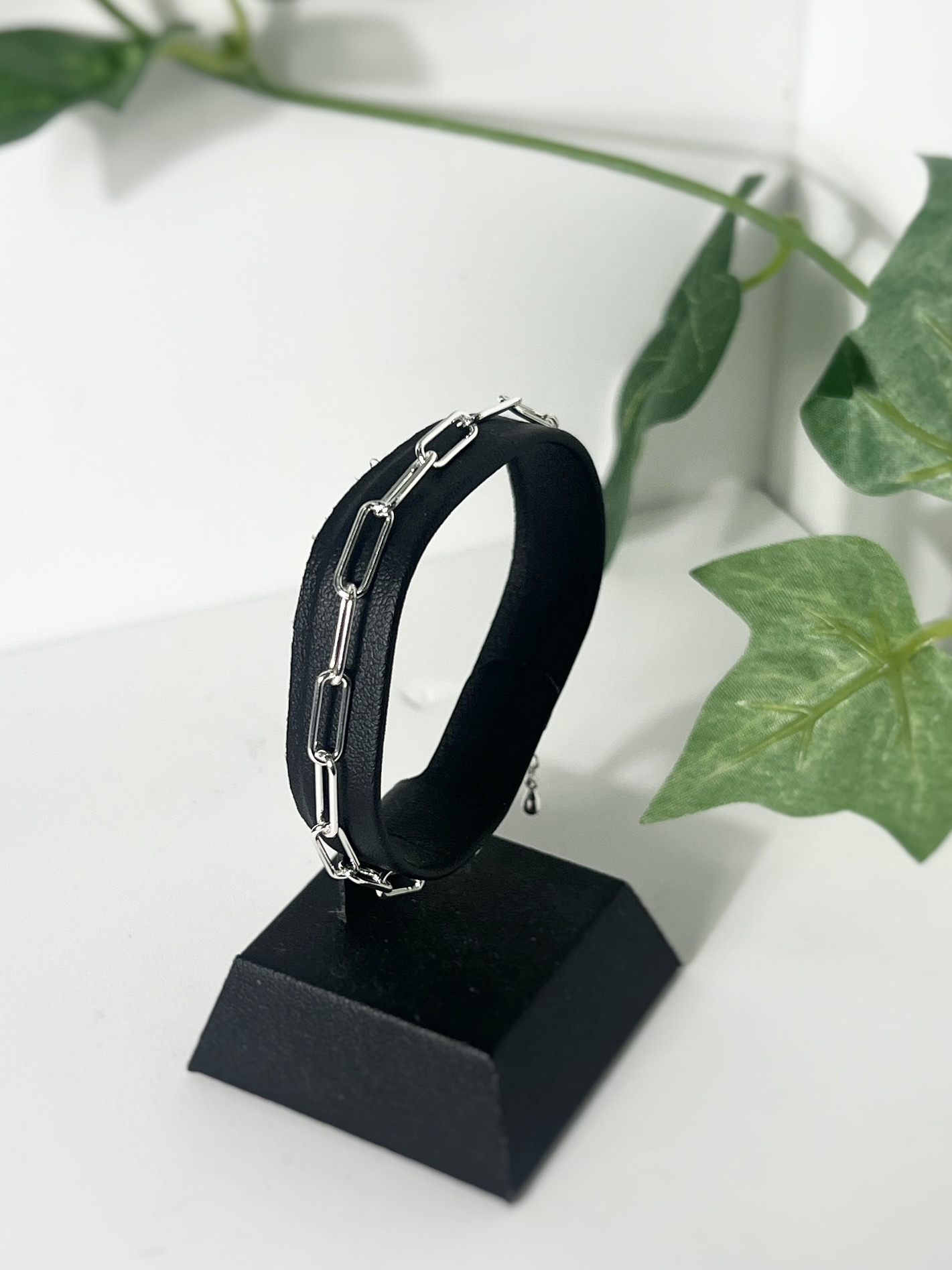 アジャスター付きあずきチェーンブレスレット (線細)