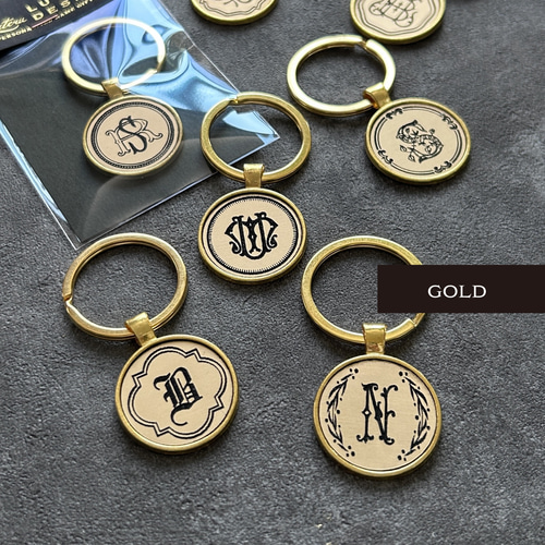 カスタム文字入れ】キーリング（イニシャル＆モノグラム） キーリング