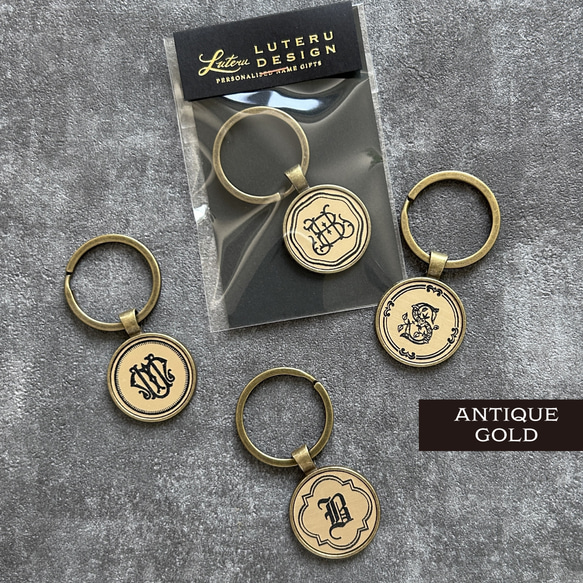 【カスタム文字入れ】キーリング（イニシャル＆モノグラム） 5枚目の画像