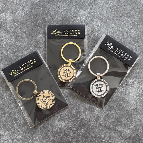 カスタム文字入れ】キーリング（イニシャル＆モノグラム） キーリング