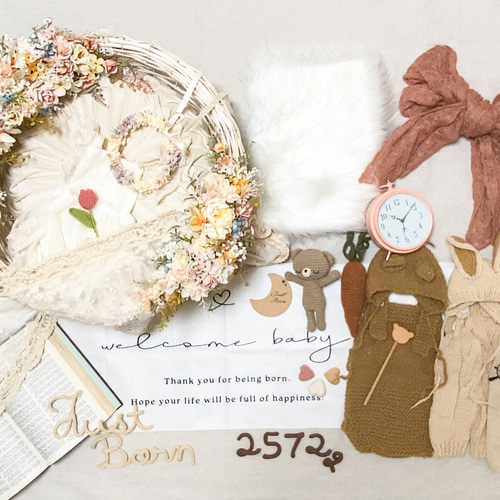 ニューボーンフォト レンタル おうちスタジオ おうちフォト 撮影小物