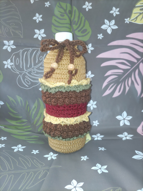 ハンドメイド　巾着袋　ペットボトルカバー 送料無料〜ハンバーガーのペットボトルカバー 巾着袋 美代 通販