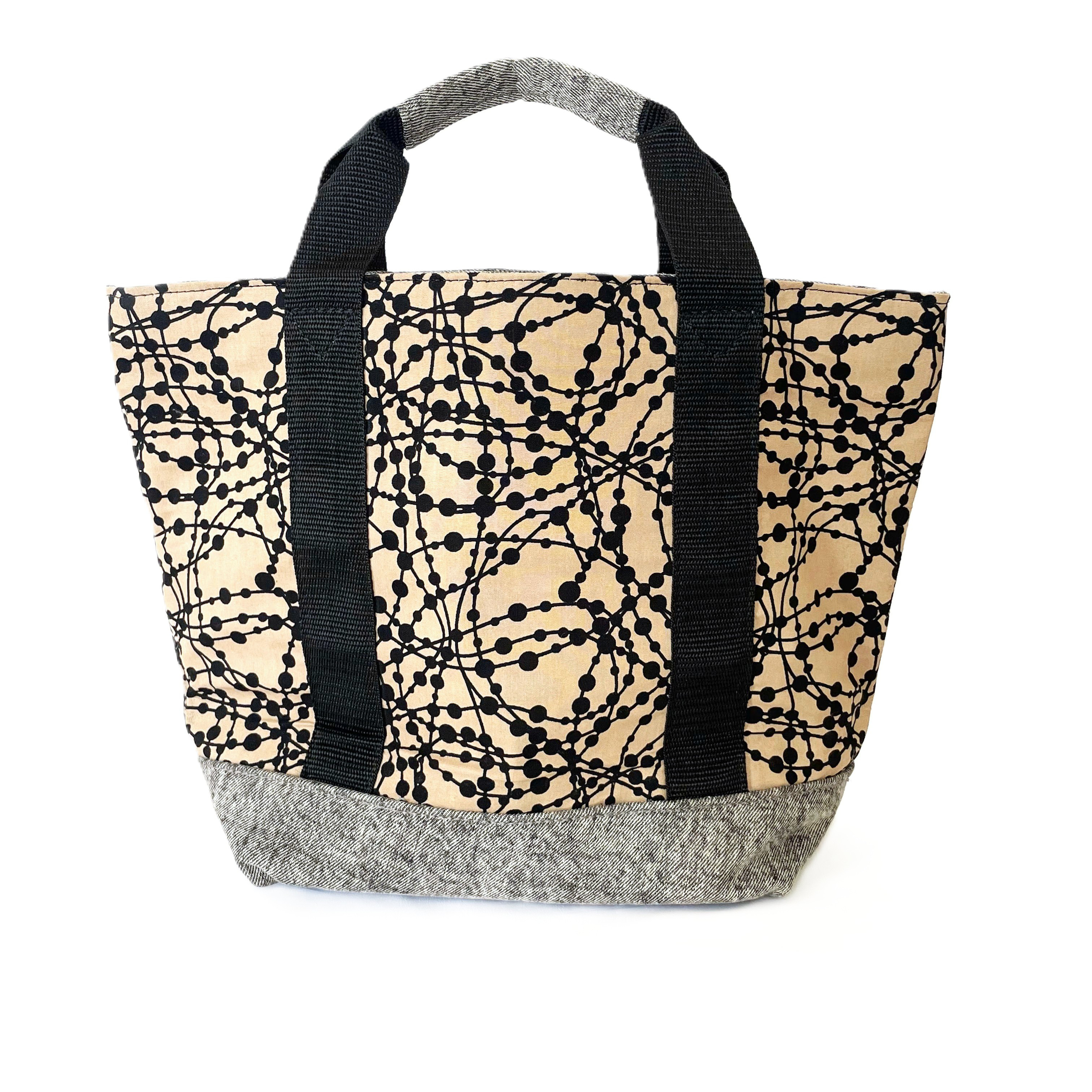 アップサイクルデニムトート（ドットライン）★アフリカンファブリック★