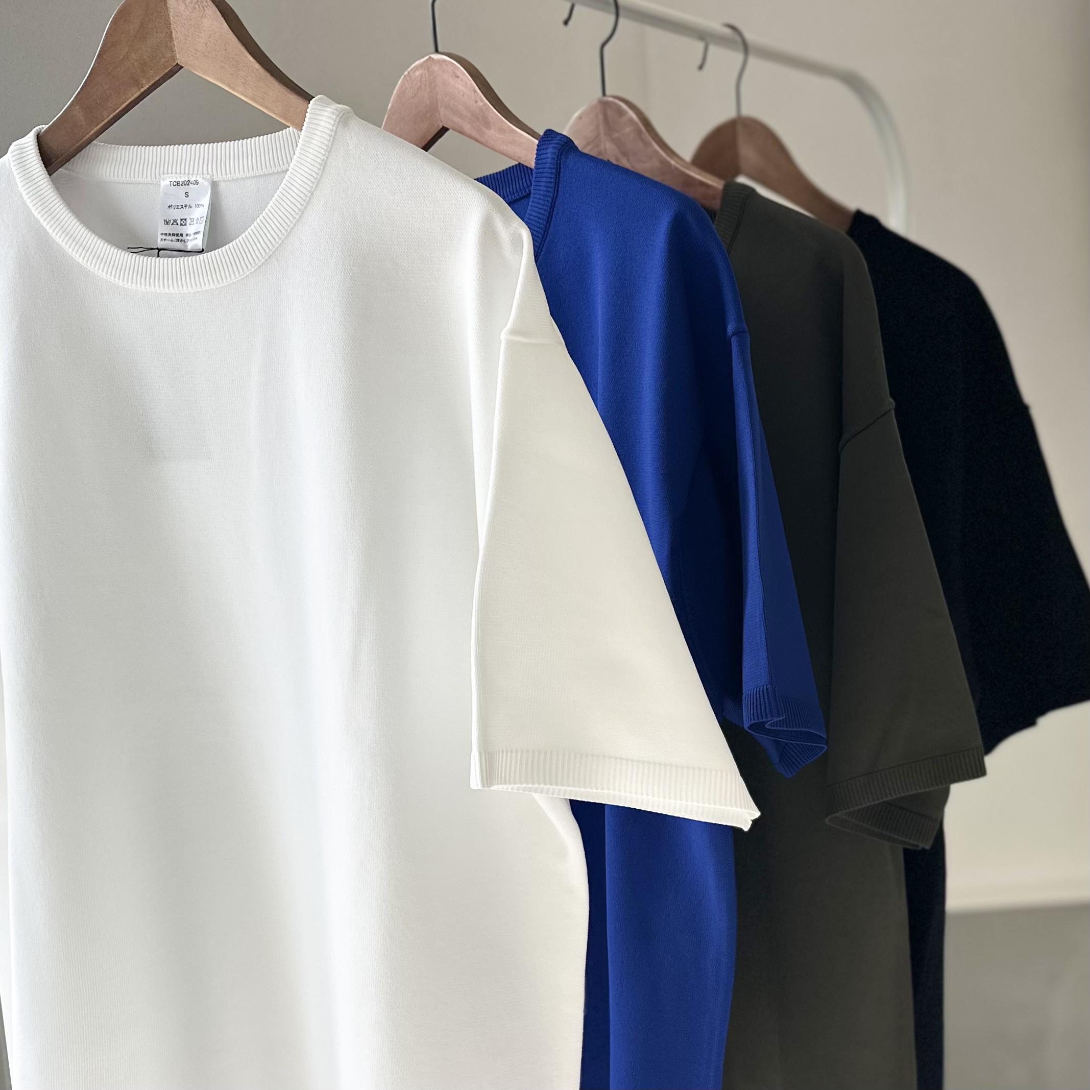 『2025新作』【ユニセックス】ビッグシルエット ニットTシャツ【4色展開】