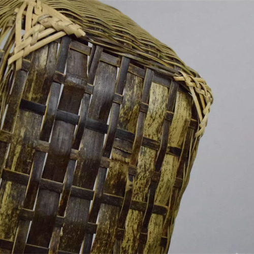 母の日 紫竹 虎竹スクエア手付き籠 温泉かご 買い物かご 収納カゴ 竹製