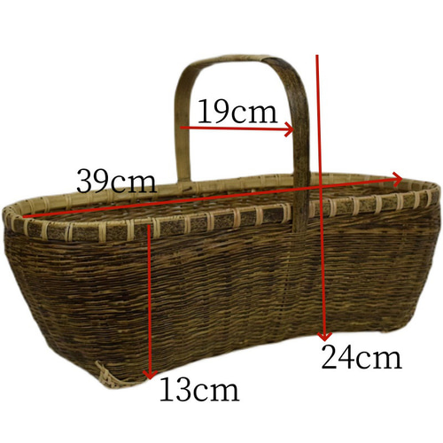 未使用 国産 竹かご 竹籠 取っ手付き バスケット バッグ ケース 竹細工 未使用 国産 竹かご 竹籠 取っ手付き バスケット バッグ ケース 竹細工