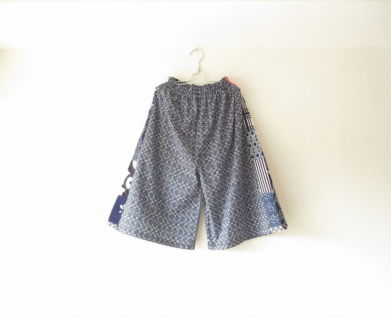 ☆浴衣ガウチョパンツ☆脇パッチワーク♪/31kg065