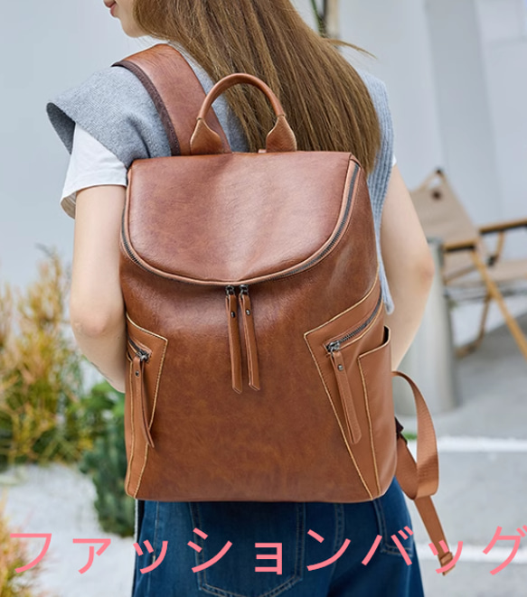 本革ショルダーバッグ女性ヘッド層牛革パソコンリュック16インチ大容量