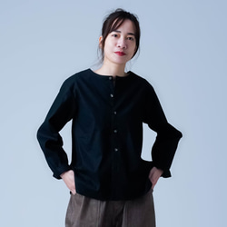 【soco】洗練されたシルエットが上品で素敵 ノーカラー カーディガン ／ 黒 h025d-bck1 5枚目の画像