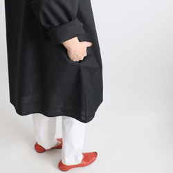 ⁂ラスト５　夏ＳＡＬＥ　上質ギマ擬麻コットン　和装　重ね襟　Vネック シャツ チュニック ゆったり ブラック R43C 5枚目の画像