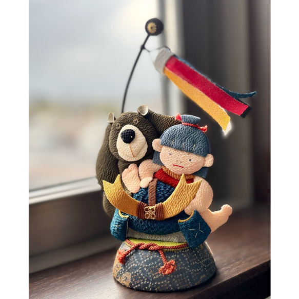 布製 鯉のぼり ちりめん　金太郎　人形 布製 鯉のぼり ちりめん 金太郎 人形