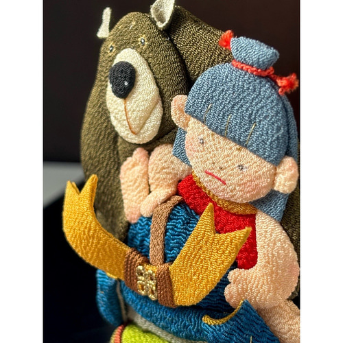 五月人形【勇往邁進】金太郎 兜 端午の節句 こどもの日 熊 ちりめん