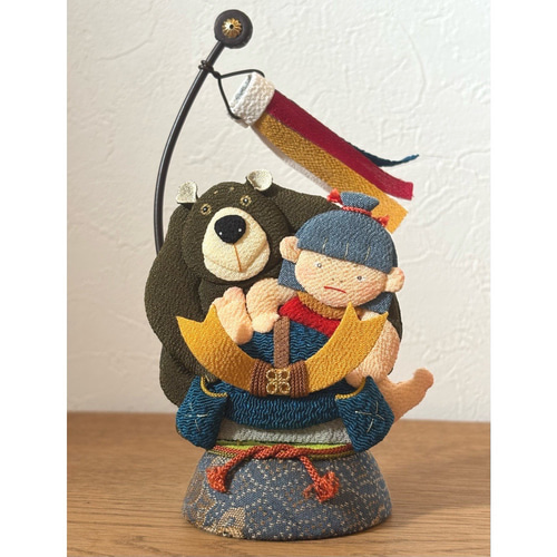 五月人形【勇往邁進】金太郎 兜 端午の節句 こどもの日 熊 ちりめん