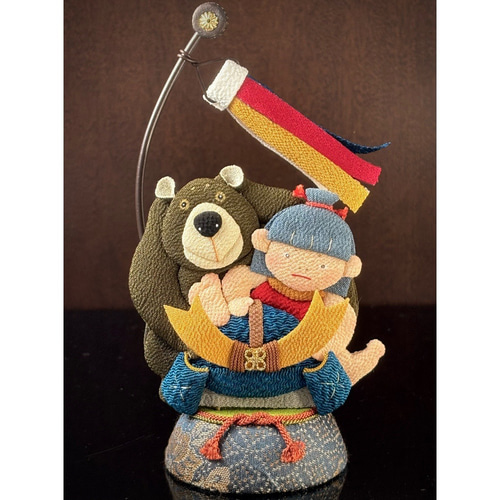 五月人形【勇往邁進】金太郎 兜 端午の節句 こどもの日 熊 ちりめん