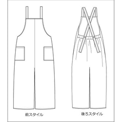 【張り合せなし型紙】大人 サロペットパンツ　S~5L 4枚目の画像