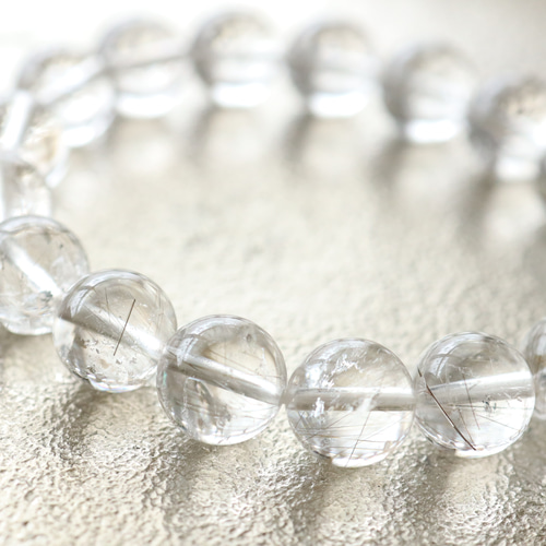 【掘り出し物かも】ルチルクォーツ ビーズブレスレット 約12.5mm ルチルクォーツ ビーズブレスレット 約11ミリ