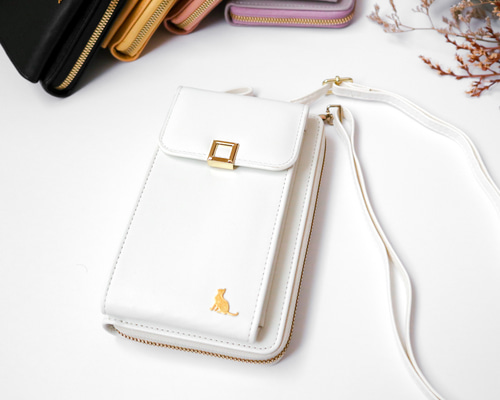 クロッチくん【お財布バッグ】スマホショルダーバッグ ハンドメイド pjc 猫 クロッチくん【お財布バッグ】スマホショルダーバッグ