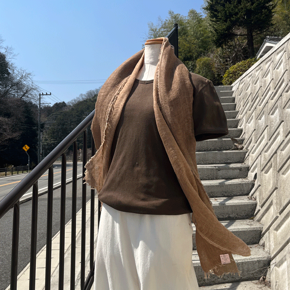 リネン二重織ロングストール K25046