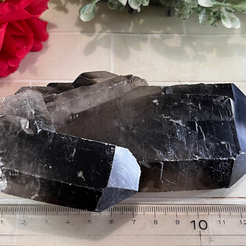 タントリックツイン　トリプルタビュラー　スモーキークォーツ　原石　煙水晶 タントリックツイン トリプルタビュラー スモーキークォーツ