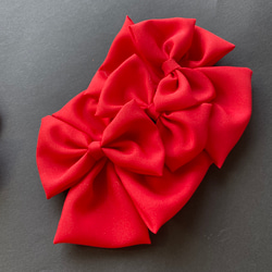 赤 リボン ヘアアクセサリー 髪飾り ヘッドドレス 縮緬 七五三 m4