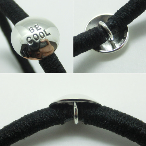 【未使用】インディアン　ハンドメイド ブレスレット ブルー&ブラックのペア 受注生産商品 ハンドメイド BE COOL コンチョ ブラックヘアゴム