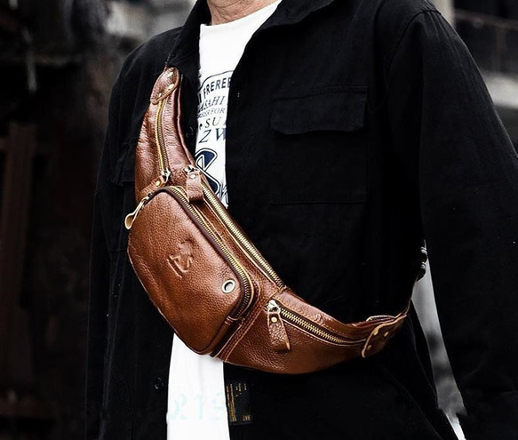 美品】Ryu リュウ ショルダーバッグ フラップ 茶 本革 高級 メンズ 美