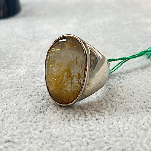 シルバーリング ルチルクォーツ メンズ 20号 シルバー925 天然石