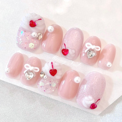 No.96 オーダー ♡ ピンク クリームソーダ リボン フレンチガーリー 