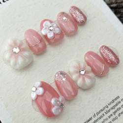 ミルキーフラワーネイルチップ d81956a9072d1bab401523d9161697