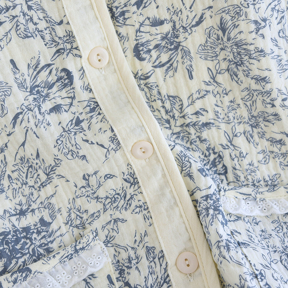 パジャマ 半袖 レディース 上下セット春夏秋ダブルガーゼ 長パンツ春夏秋寝巻き 9枚目の画像