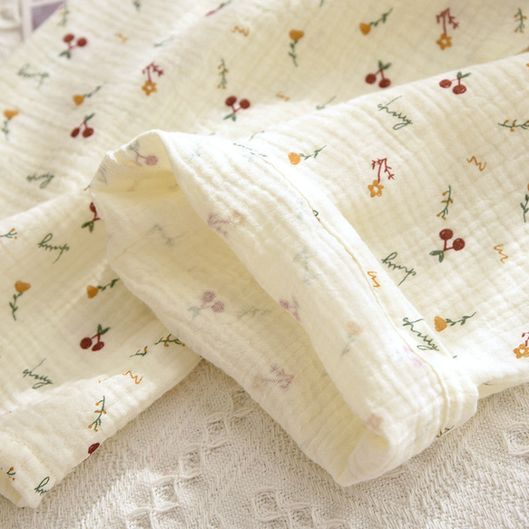 パジャマ 半袖 レディース 上下セット春夏秋ダブルガーゼ 長パンツ春夏秋寝巻き 18枚目の画像