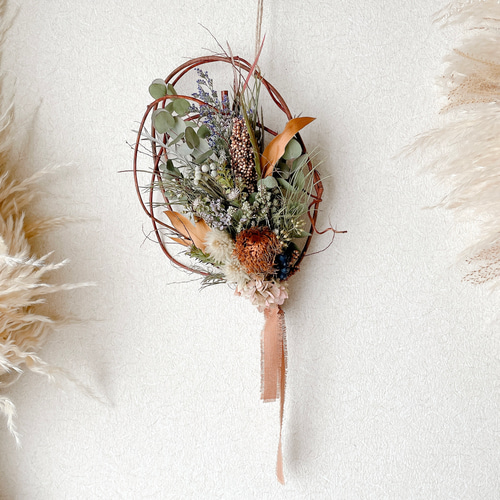 専用＊プロテア＆フォルモーサ　ドライフラワーリース ドライフラワーのリース ドライアンドラフォルモーサ スワッグ