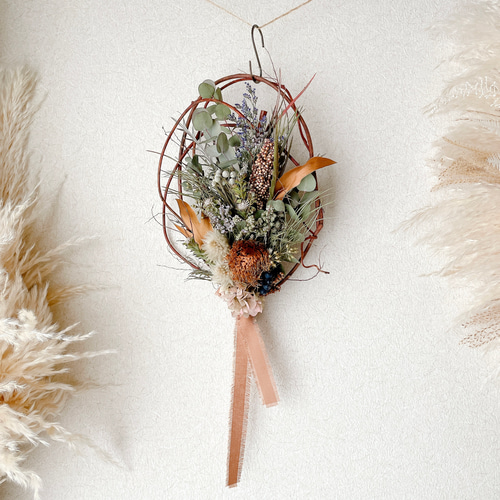 ドライフラワーのリース ドライアンドラフォルモーサ スワッグ riisi