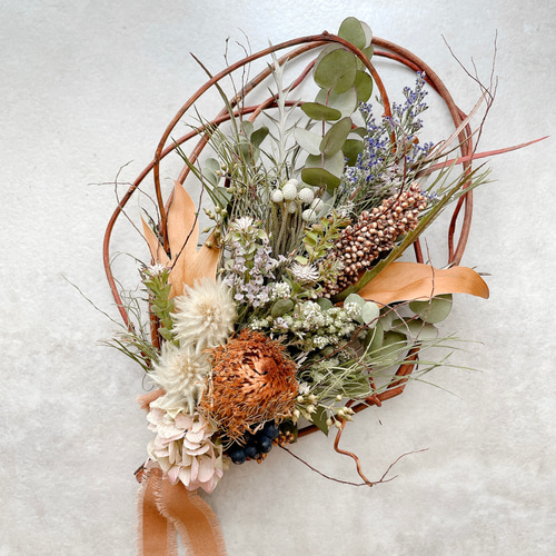 ドライフラワーのリース ドライアンドラフォルモーサ スワッグ riisi