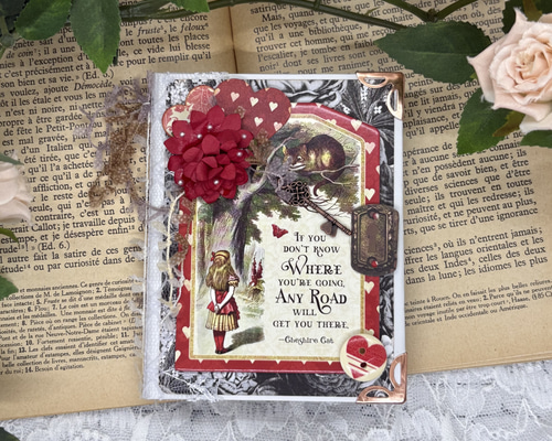 コラージュ ブック型 フォトフレーム【アリスとチェシャ猫