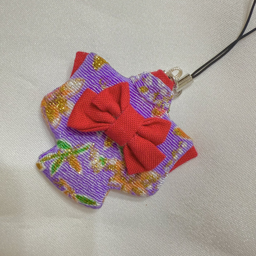 5】和柄ミニ着物ストラップ／和風小物／ハンドメイド 携帯