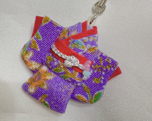 5】和柄ミニ着物ストラップ／和風小物／ハンドメイド 携帯