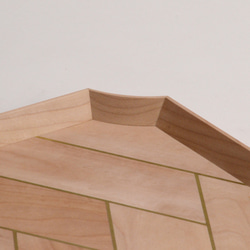 ヘリンボーンの隅切御盆【大】 カエデ 5枚目の画像