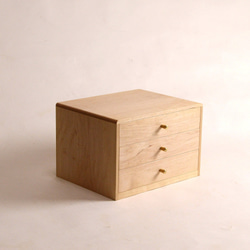 A5サイズの引き出し 3段 イタヤカエデ 2枚目の画像