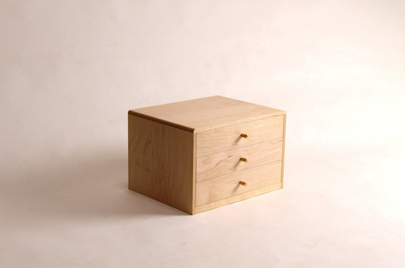 A5サイズの引き出し 3段 イタヤカエデ 2枚目の画像