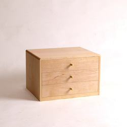 A5サイズの引き出し 3段 イタヤカエデ 1枚目の画像