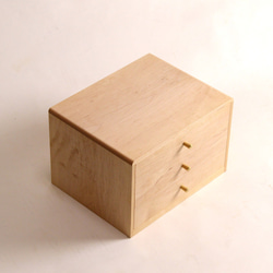 A5サイズの引き出し 3段 イタヤカエデ 3枚目の画像