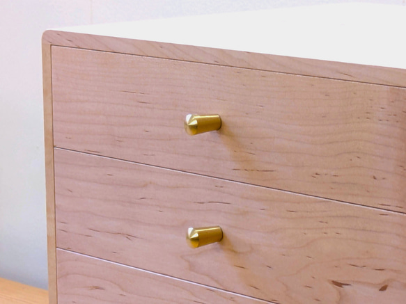 A5サイズの引き出し 3段 イタヤカエデ 6枚目の画像