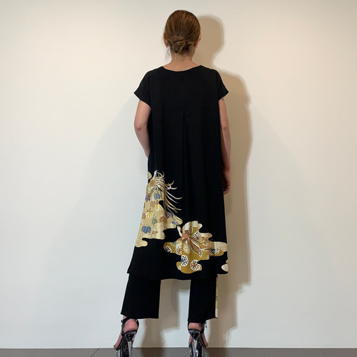 NO92 着物リメイク　留袖リメイク　パンツセットアップ　ワンピース N様ご予約品】着物リメイク 留袖 ワイドパンツのセットアップ