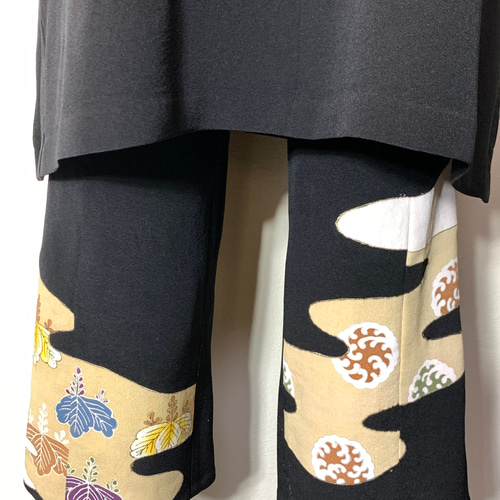 着物リメイク 留袖 ロングトップスのセットアップ ロングパンツ komomo